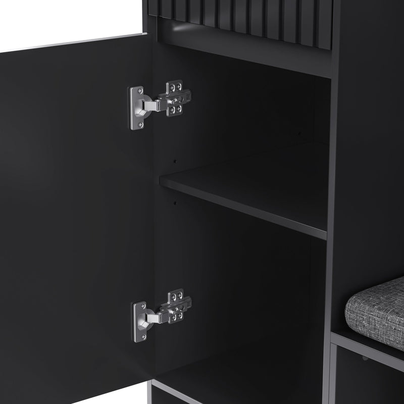 Garderoben - Set mit Sitzbank, Schubladen, Kleiderhaken und Lochwand - YB - N657P29427071S - 18 - yorbiy.com
