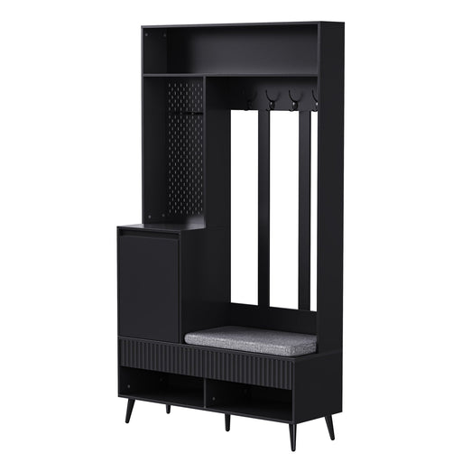 Garderoben - Set mit Sitzbank, Schubladen und 4 Kleiderhaken - YB - N657P29427273W - 11 - yorbiy.com