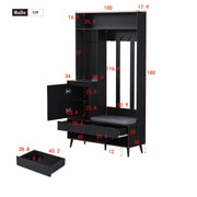 Garderoben - Set mit Sitzbank, Schubladen und 4 Kleiderhaken - YB - N657P29427273W - 13 - yorbiy.com