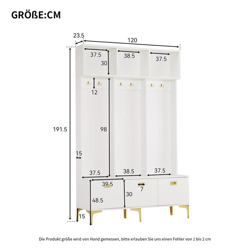 Garderoben - Set mit Bank, Haken & Stauraum - YB - N657P23810910W - 10 - yorbiy.com