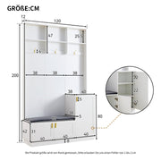 Garderoben - Set mit Bank, Schubladen und Haken - YB - N657P27134950W - 3 - yorbiy.com