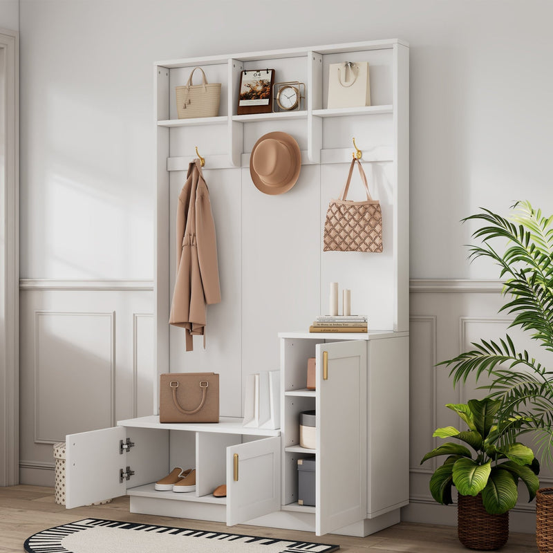 Garderoben - Set mit Bank, Schubladen und Haken - YB - N657P27134950W - 7 - yorbiy.com