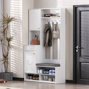 Garderoben - Set mit Sitzbank, Schubladen, Kleiderhaken und Lochwand - YB - N657P29427071W - 11 - yorbiy.com