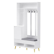 Garderoben - Set mit Sitzbank, Schubladen und 4 Kleiderhaken - YB - N657P29427273W - 1 - yorbiy.com