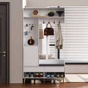 Garderoben - Set mit Sitzbank, Schubladen und 4 Kleiderhaken - YB - N657P29427273W - 9 - yorbiy.com