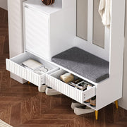 Garderoben - Set mit Sitzbank, Schubladen und 4 Kleiderhaken - YB - N657P29427273W - 4 - yorbiy.com