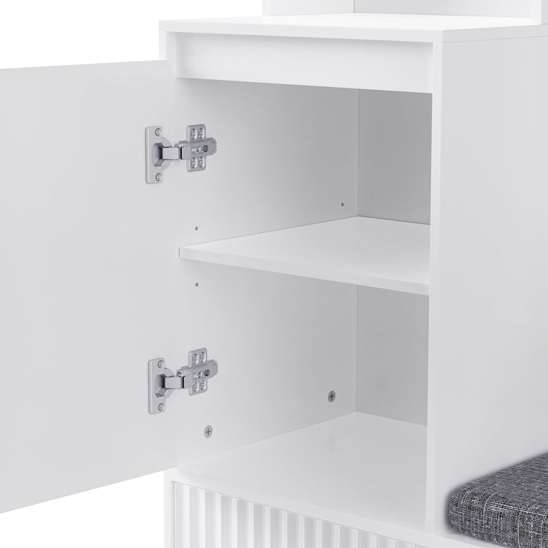 Garderoben - Set mit Sitzbank, Schubladen und 4 Kleiderhaken - YB - N657P29427273W - 5 - yorbiy.com