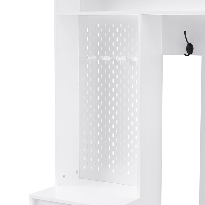 Garderoben - Set mit Sitzbank, Schubladen und 4 Kleiderhaken - YB - N657P29427273W - 7 - yorbiy.com