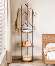 Yorbay Garderobenständer im Baum - Design mit 9 Haken & 3 Ablagen - YB104 - T073 - 8 - yorbiy.com