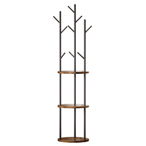 Yorbay Garderobenständer im Baum - Design mit 9 Haken & 3 Ablagen - YB104 - T073 - 1 - yorbiy.com