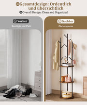 Yorbay Garderobenständer im Baum - Design mit 9 Haken & 3 Ablagen - YB104 - T073 - 7 - yorbiy.com