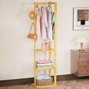 Yorbay Garderobenständer aus Bambus mit 3 Ablagen, 30 x 38/41 x 175 cm - YB081 - Z108 - 2 - yorbiy.com