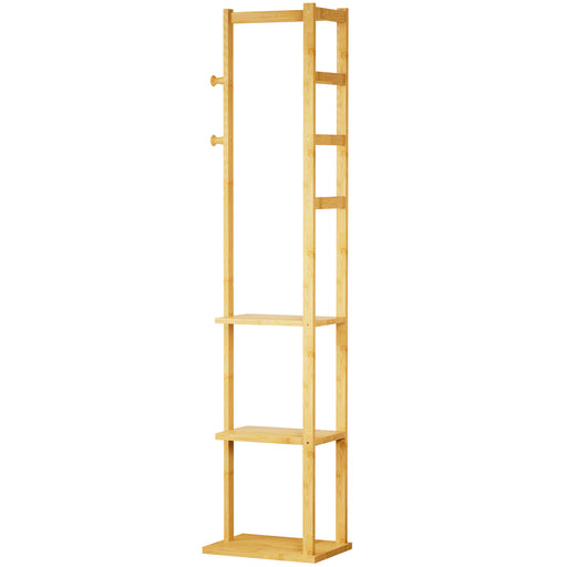 Yorbay Garderobenständer aus Bambus mit 3 Ablagen, 30 x 38/41 x 175 cm - YB081 - Z108 - 9 - yorbiy.com