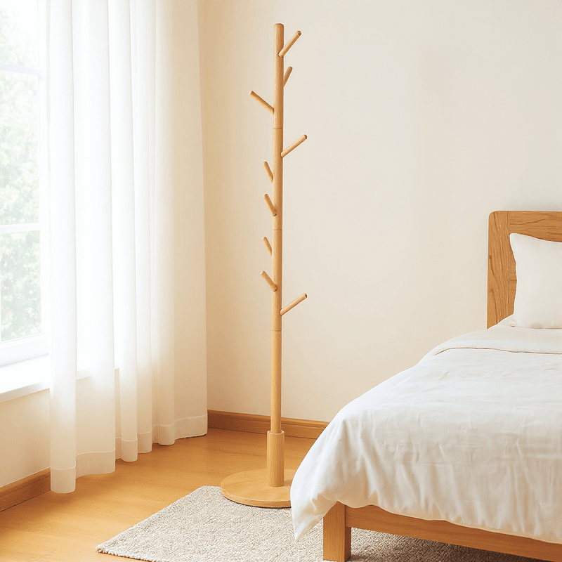 Yorbay Garderobenständer aus Buchenholz mit 9 Haken - YB078 - D040 - 8 - yorbiy.com