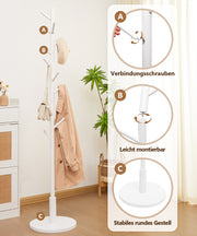 Yorbay Garderobenständer aus Buchenholz mit 9 Haken - YB078 - D038 - 23 - yorbiy.com