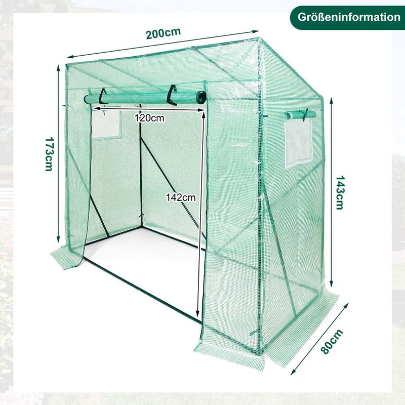 Yorbay Foliengewächshaus 200 × 80 × 143/173 cm - K565B - 3 - yorbiy.com