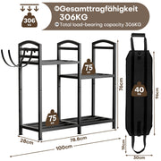Yorbay Kaminholzregal 4 Ebenen aus Metall mit Oxford - Tasche - YB123-T089 - 3 - yorbiy.com