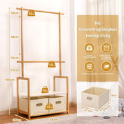 Yorbay Kinder Kleiderständer aus Bambus mit 2 Aufbewahrungsboxen - F209 - 4 - yorbiy.com