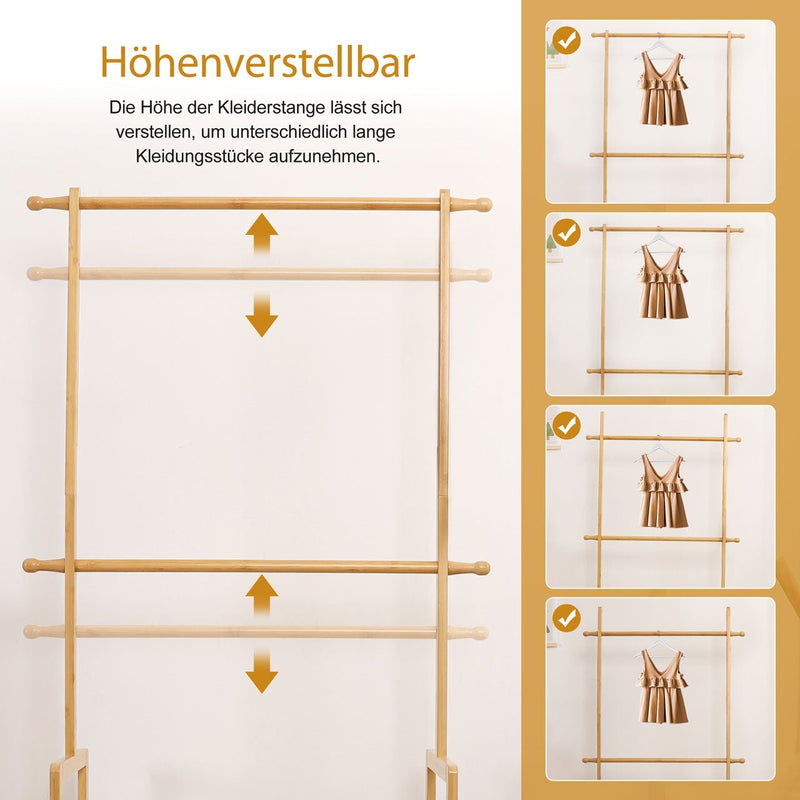 Yorbay Kinder Kleiderständer aus Bambus mit 2 Aufbewahrungsboxen - F209 - 5 - yorbiy.com