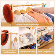 Yorbay Kinder Kleiderständer aus Bambus mit 2 Aufbewahrungsboxen - F209 - 7 - yorbiy.com