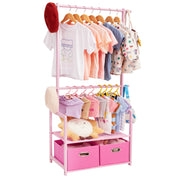 Yorbay Kinder Kleiderständer aus Bambus mit 2 Aufbewahrungsboxen - YB026 - Z048 - 10 - yorbiy.com