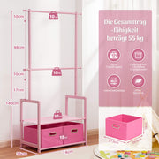 Yorbay Kinder Kleiderständer aus Bambus mit 2 Aufbewahrungsboxen - YB026 - Z048 - 4 - yorbiy.com