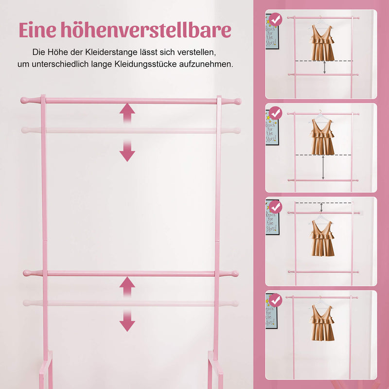 Yorbay Kinder Kleiderständer aus Bambus mit 2 Aufbewahrungsboxen - YB026 - Z048 - 5 - yorbiy.com