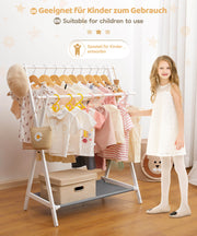 Yorbay klappbarer Kinder - Garderobenständer aus Bambus mit Ablage - YB032 - Z064 - 9 - yorbiy.com