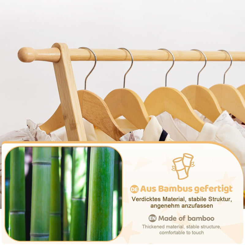 Yorbay klappbarer Kinder - Garderobenständer aus Bambus mit Ablage - YB032 - Z064 - 7 - yorbiy.com