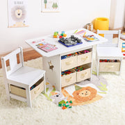 Yorbay Kindersitzgruppe, Kindertisch mit 2 Stühlen und Schubladen - YB013 - D019 - 2 - yorbiy.com