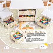 Yorbay Kindersitzgruppe, Kindertisch mit 2 Stühlen und Schubladen - YB013 - D017 - 8 - yorbiy.com
