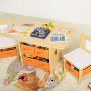 Yorbay Kindersitzgruppe, Kindertisch mit 2 Stühlen und Schubladen - YB013 - D017 - 16 - yorbiy.com