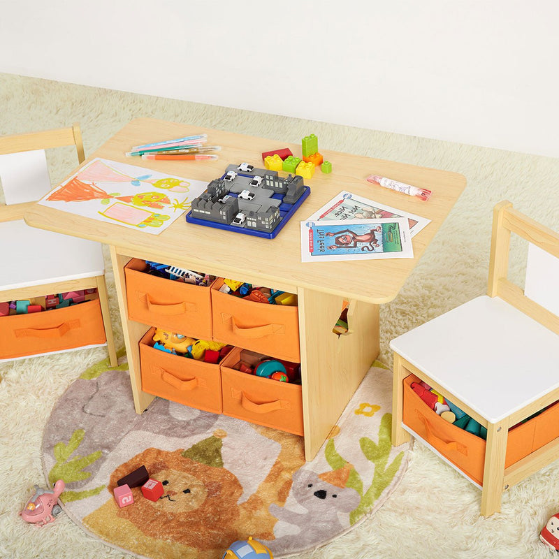 Yorbay Kindersitzgruppe, Kindertisch mit 2 Stühlen und Schubladen - YB013 - D017 - 16 - yorbiy.com
