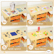 Yorbay Kindersitzgruppe, Kindertisch mit 2 Stühlen und Schubladen - YB013 - D017 - 17 - yorbiy.com