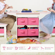 Yorbay Kindersitzgruppe, Kindertisch mit 2 Stühlen und Schubladen - YB013 - D017 - 24 - yorbiy.com