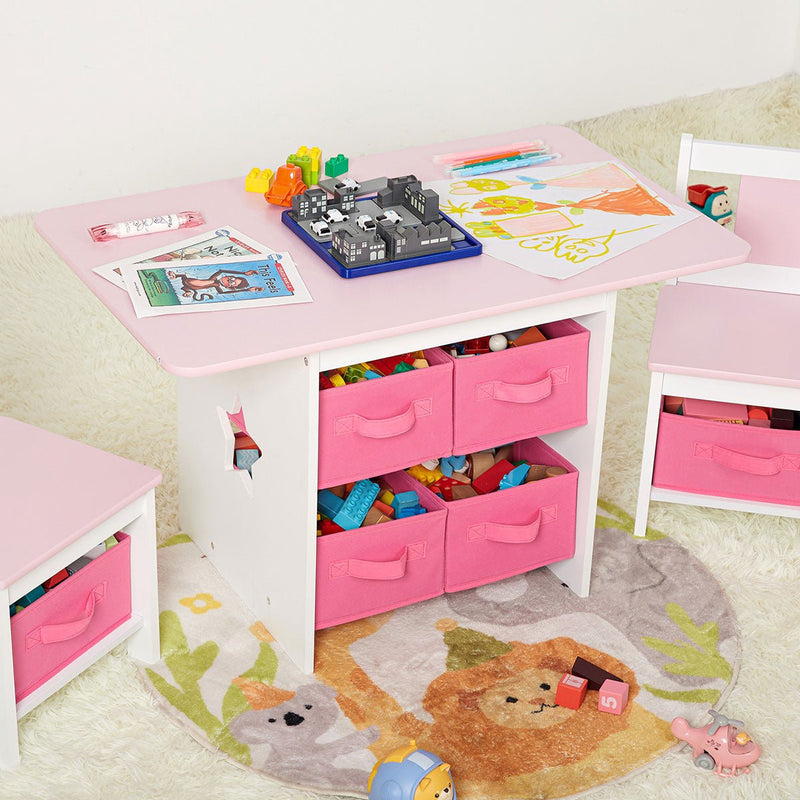 Yorbay Kindersitzgruppe, Kindertisch mit 2 Stühlen und Schubladen - YB013 - D017 - 21 - yorbiy.com
