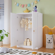 Kleiderschrank mit Stange für Kinderzimmer, 80 x 50 x 120 cm - YB - 32472324WAA - 2 - yorbiy.com