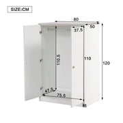Kleiderschrank mit Stange für Kinderzimmer, 80 x 50 x 120 cm - YB - 32472324WAA - 3 - yorbiy.com