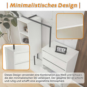 Schubladenschrank mit Kleiderstange, Kleiderschrank - Set in Weiß - YB - N657P19614950A - 5 - yorbiy.com