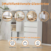 Schubladenschrank mit Kleiderstange, Kleiderschrank - Set in Weiß - YB - N657P19614950A - 6 - yorbiy.com