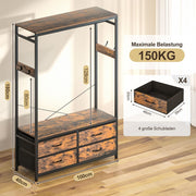 Yorbay Kleiderständer mit 4 Schubladenboxen, 100 x 40 x 180 cm - YB015 - T033 - 3 - yorbiy.com