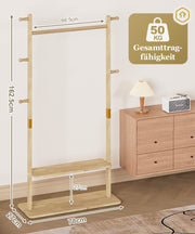 Yorbay Garderobenständer aus Holz mit Ablagen, 78 x 27 x 162,5 cm - YB090 - D045 - 3 - yorbiy.com