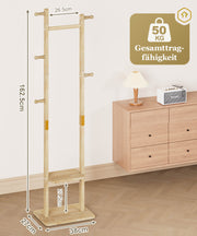 Yorbay Garderobenständer aus Holz mit Ablagen, 38 × 27 × 162 cm - YB090 - D046 - 3 - yorbiy.com