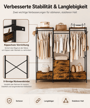 Yorbay 3-fach Garderobenständer mit Schubladen & Haken - YS034-T116 - 4 - yorbiy.com