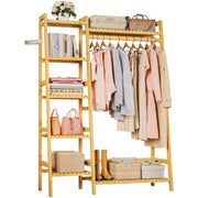 Yorbay Kleiderständer mit Regalen & Kleiderstange aus Bambus - YB103 - Z110 - 9 - yorbiy.com