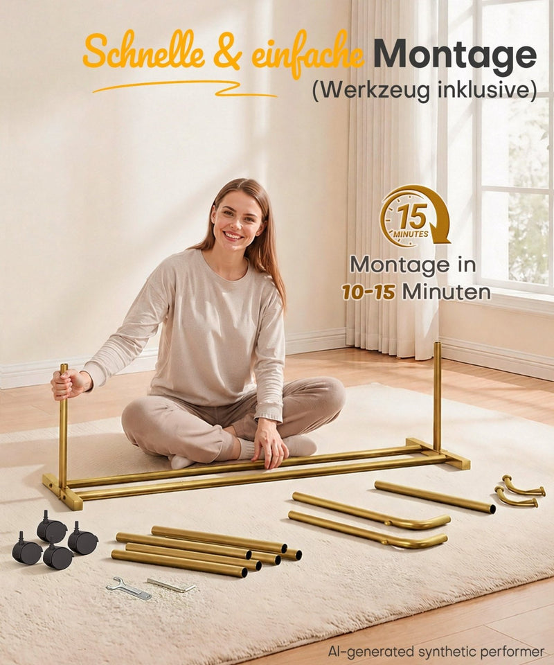 Yorbay Metall Robuster Kleiderständer auf Rollen - YB087-T118 - 29 - yorbiy.com