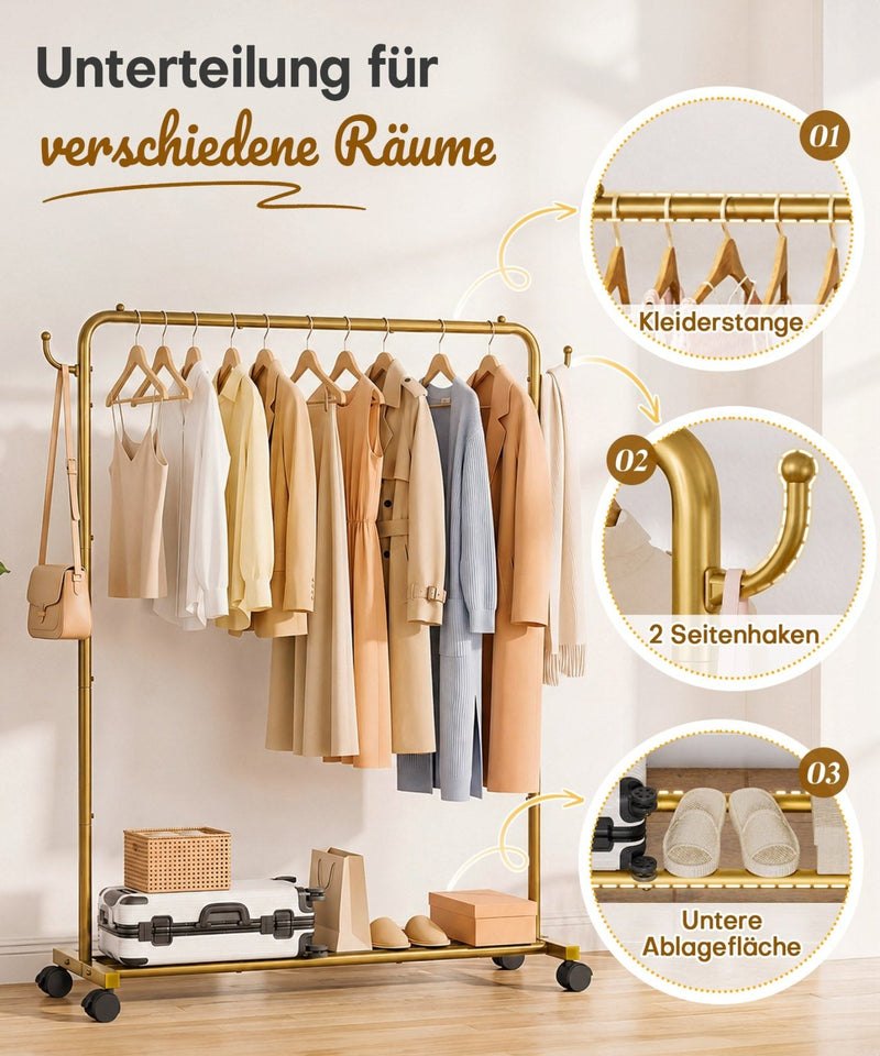 Yorbay Metall Robuster Kleiderständer auf Rollen - YB087-T117 - 23 - yorbiy.com