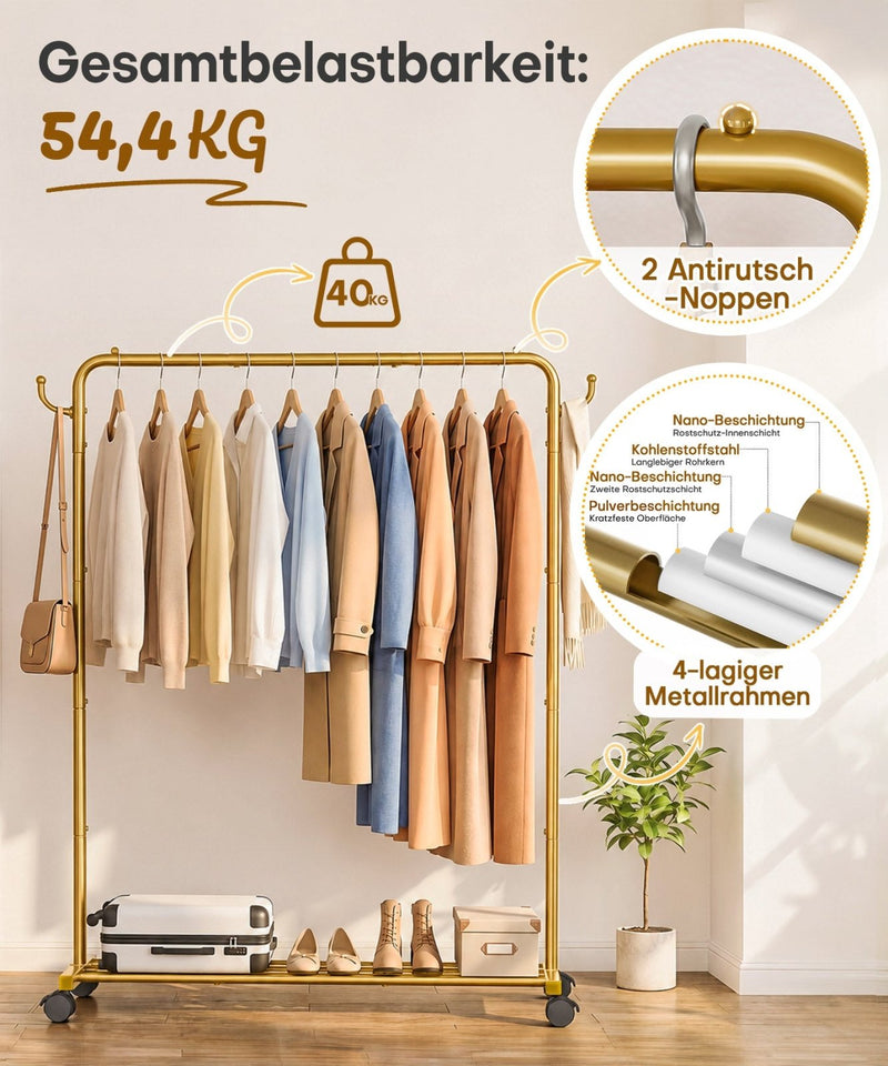 Yorbay Metall Robuster Kleiderständer auf Rollen - YB087-T117 - 25 - yorbiy.com