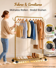 Yorbay Metall Robuster Kleiderständer auf Rollen - YB087-T117 - 26 - yorbiy.com