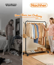 Yorbay Metall Robuster Kleiderständer auf Rollen - YB087-T107 - 3 - yorbiy.com